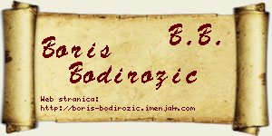 Boris Bodirožić vizit kartica